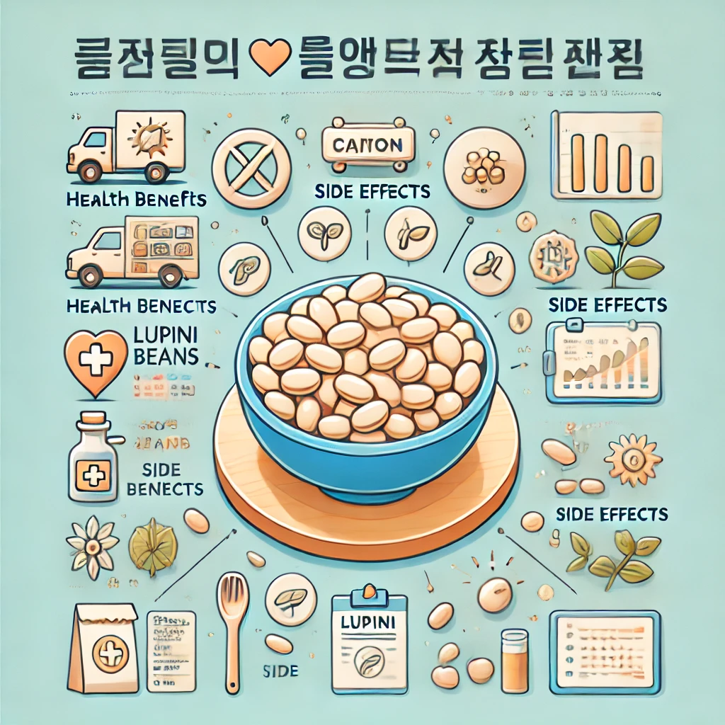 DALL·E 2024 08 05 16.43.39 A clear and informative image for a blog post about the benefits side effects and consumption methods of lupini beans. The image should feature a bo